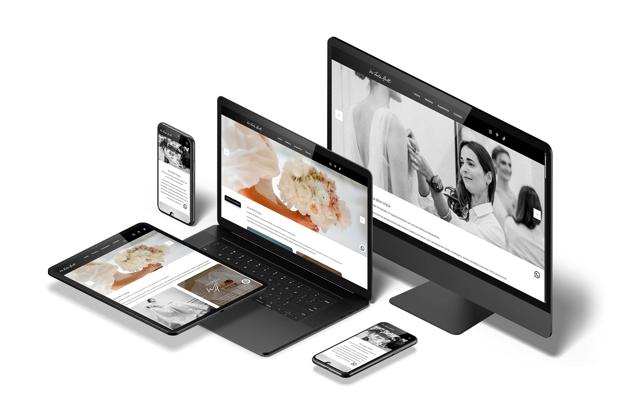 Site Whitehall mostrado em vários dispositivo