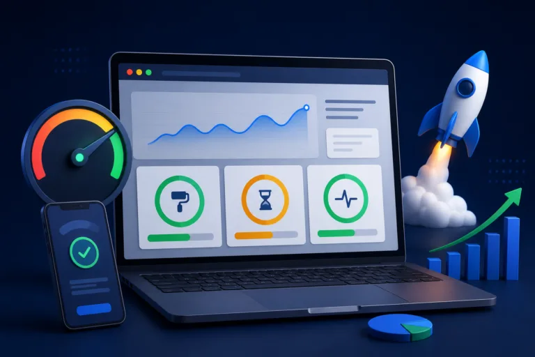 dashboard futurista de avaliacao dos core web vitals